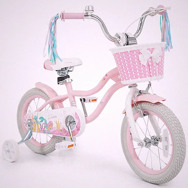 14" Kids Bike w/Training Wheels Hand Coaster Brakes Adjustable Seat Handlebar