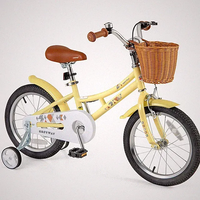16" Children Bicycle Training Wheels Kids Bike With Height-Adjustable Handlebar