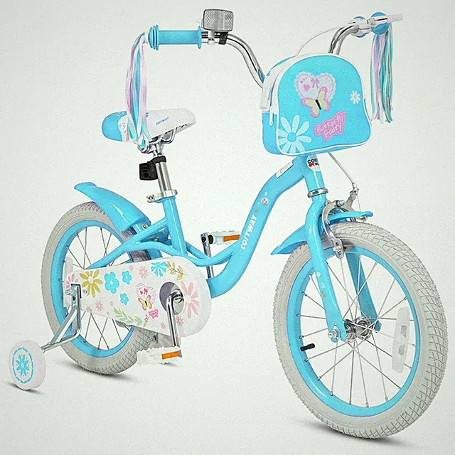 16” Girls Bike w/Front Bag Streamers Children Training Bicycle for 4-7 Years Old