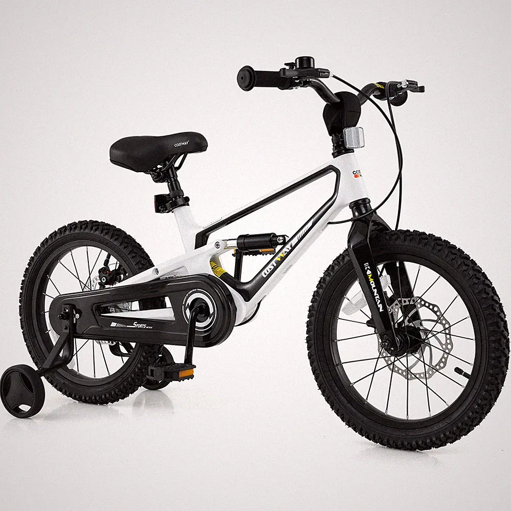 16 Inch Children Bicycle w/ Training Wheels & Double Disc Brakes Adjustable Seat