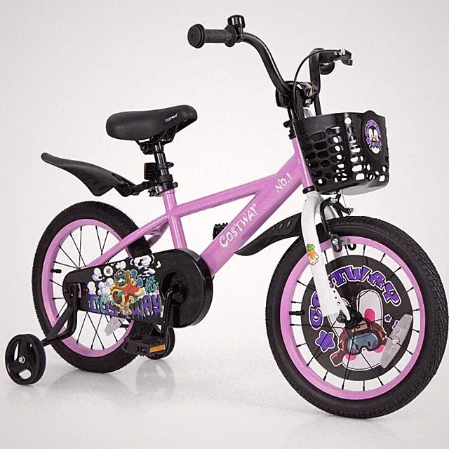 16" Kids Bicycle Bike Training Wheels Bike With Adjustable Handlebar and Saddle