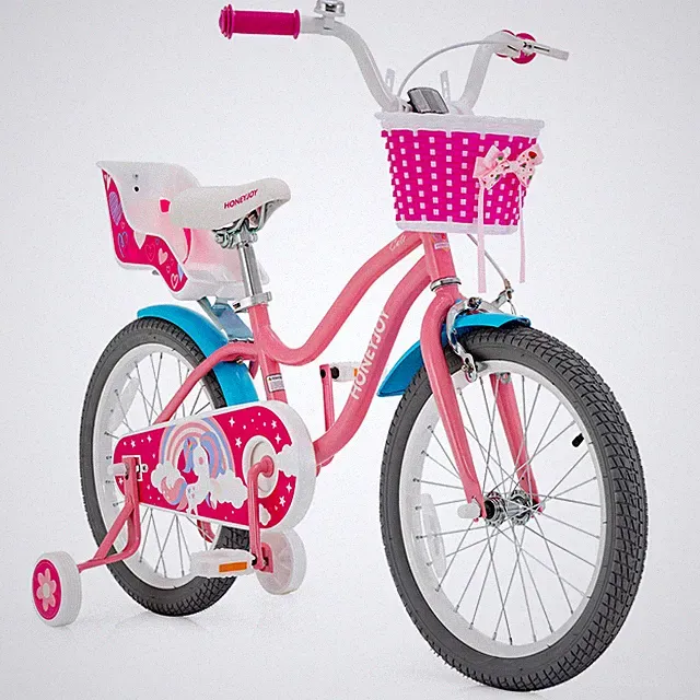 18 Inches Kids Bicycle w/Training Wheels & Basket for Boys & Girls Age 5-9 Years