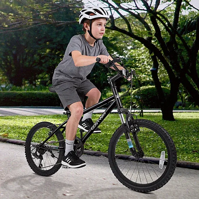 20 Inch Kids Mountain Bike for Boys Girls Aged 8+ Years Old w/ Suspension Fork