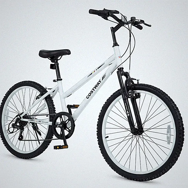 24 Inch Kids Mountain Bike w/Adjustable Seat, Front Suspension Fork, Handbrakes