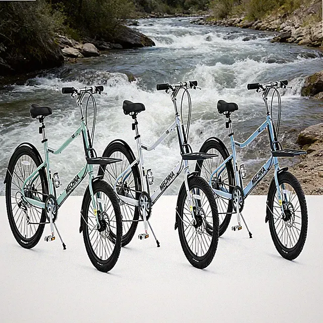 26 Inch Cargo Bike 7 Speed for Men Aluminum Alloy Frame Blue Garden Outdoor Ride