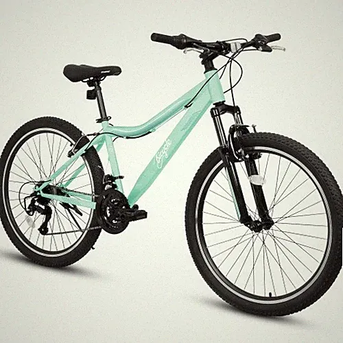 26" Mountain Bike for Men Women Green 21 Speed Front Suspension V-Brakes