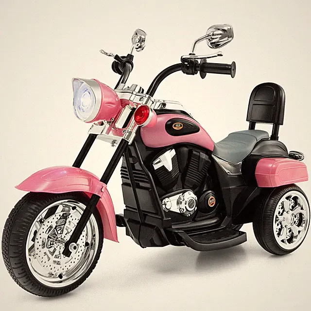 6V Kids Ride On Chopper Motorcycle 3 Wheel Trike with Headlight and Horn Pink