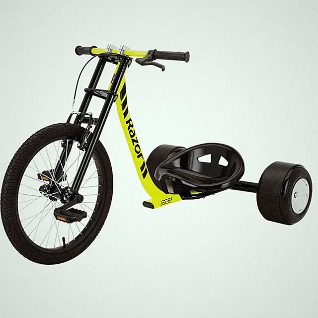 Adult Big Wheel Drift Trike 3 Wheel Tricycle Razor Full Size Frame Yellow
