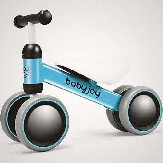 Baby Balance Bike for 2 Years Old Boys Girls No Pedal 4 Wheels-Blue - Color: Blu