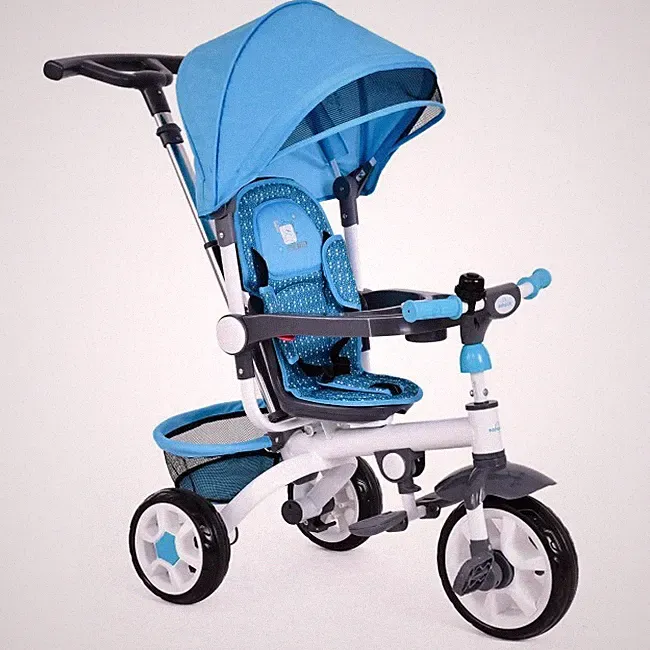 Costway 4-In-1 Kids Baby Stroller Tricycle Detachable Toy Bike w/ Canopy Basket
