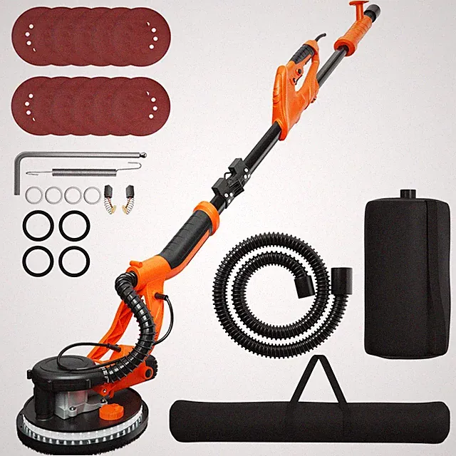 Electric Foldable Drywall Sander 750W Variable Speed w/Automatic Vacuum & Lights