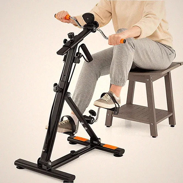 Exercise Bike with Adjustable Resistance, LCD Monitor, Hands and Feet Massage