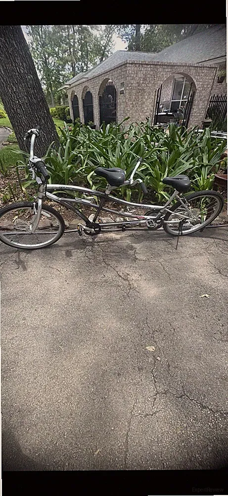 Kent Tandem Bike Silver Adult Bicycle Two-Seater with Two Seats