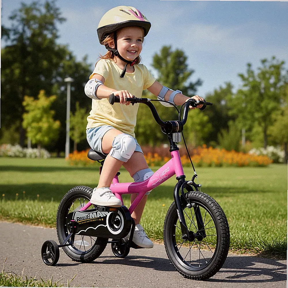 Kids Bike 14 Inch Bicycle for Children w/Removable Training Wheels Dual Brakes