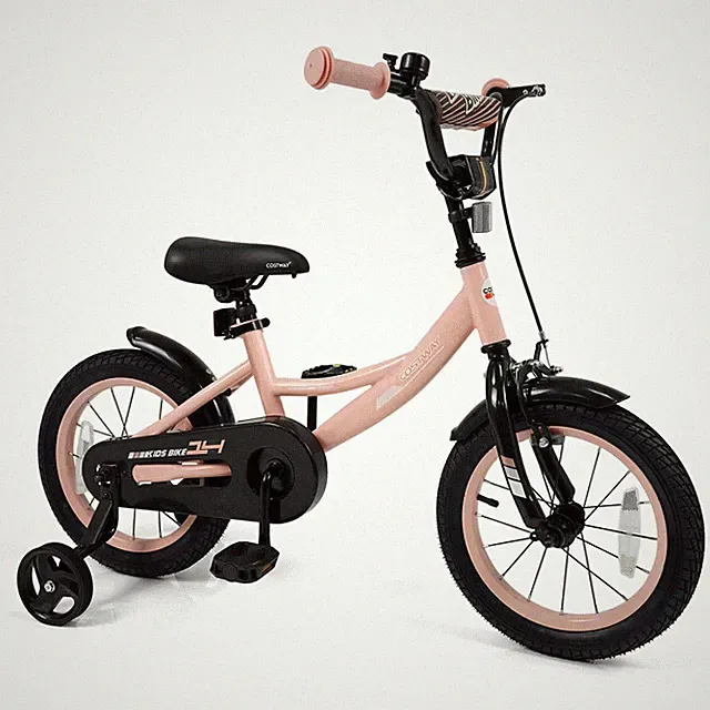 Kids Bike, 14" Toddler Bicycle w/Training Wheels, Dual Brakes, Adjustable Seat