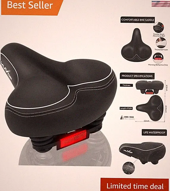 Oversized Bike Seat, Wide Bicycle Seat for Women Men Comfort, Universal Water...