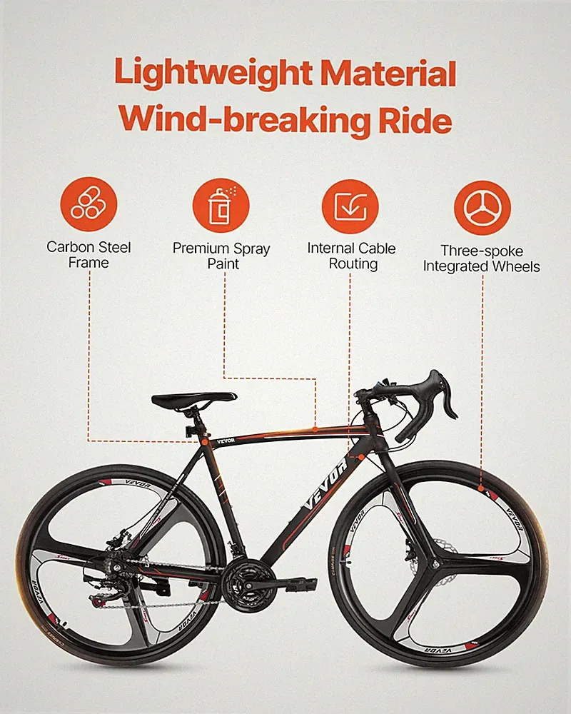 Road Bike, 700C Wheels Racing Bike, for Men and Women