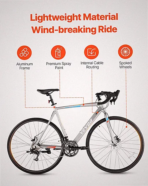 Road Bike, 700C Wheels Racing Bike, for Men Women