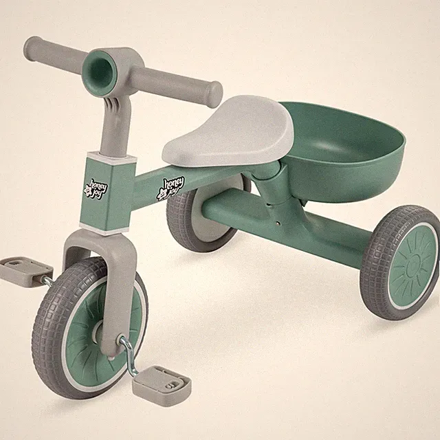 Toddler Tricycle 2-In-1 Kids Tricycle Auxiliary Balance Bike Pink