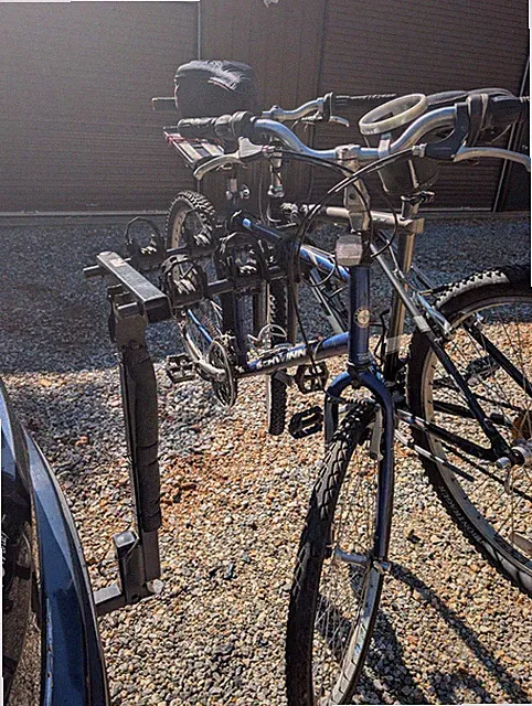Two bikes for adults with rack
