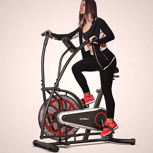 Upright Air Bike Fan Exercise Bike W/Display Adjustable Seat Home Cardio Workout